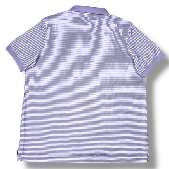 Croft Barrow Polo Shirt Adult XL Purple Candy Stripe Easy Care Golf Rugby NEW - Picture 3 of 6